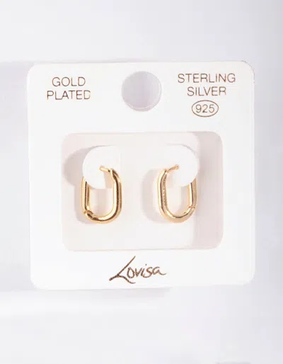 Lovisa Gold Plated Sterling Silver Long Oval Huggie Earrings