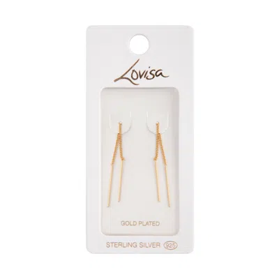 Lovisa Gold Plated Sterling Silver Long Thread Through Earrings
