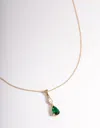 Lovisa Gold Plated Sterling Silver Marquise And Pear Pendant Necklace In Gold