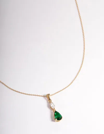 Lovisa Gold Plated Sterling Silver Marquise And Pear Pendant Necklace