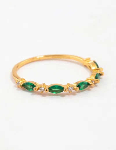 Lovisa Gold Plated Sterling Silver Marquise Round Cubic Zirconia Ring In Transparent