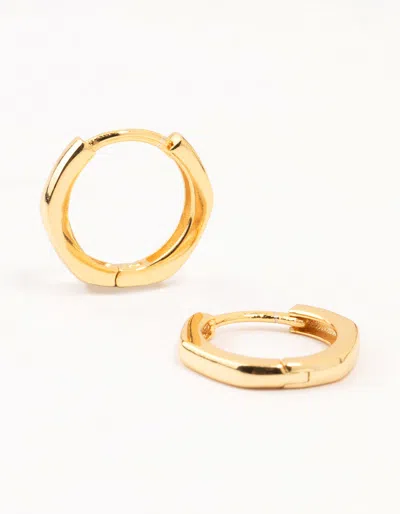 Lovisa Gold Plated Sterling Silver Mini Hexagon Hoop Earrings Premium Gold Plated On 925 Sterling Silver Hy