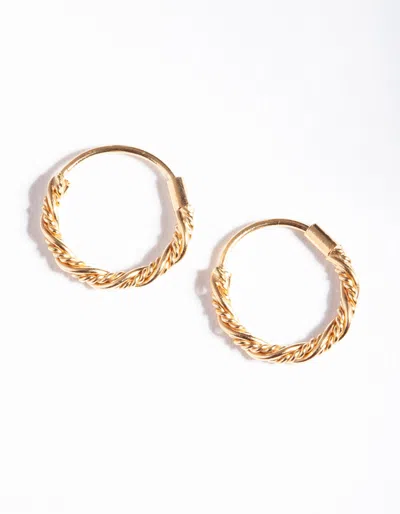 Lovisa Gold Plated Sterling Silver Mini Twist Hoop Earrings
