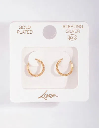 Lovisa Gold Plated Sterling Silver Mini Twist Hoop Earrings