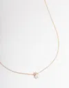 Lovisa Gold Plated Sterling Silver Pearl Cubic Zirconia Necklace In Gold