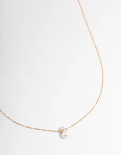 Lovisa Gold Plated Sterling Silver Pearl Cubic Zirconia Necklace
