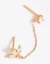 Lovisa Gold Plated Sterling Silver Petal Stud Earrings In Silver