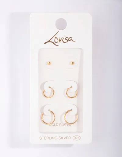 Lovisa Gold Plated Sterling Silver Stud & Hoop Pack Earring