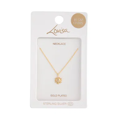 Lovisa Gold Plated Sterling Silver Sun Pendant Necklace, 16 Inches