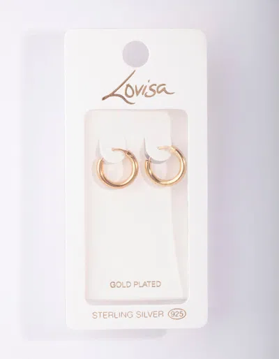 Lovisa Gold Plated Sterling Silver Tube Hoop Earrings