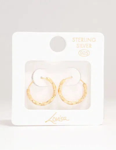 Lovisa Gold Plated Sterling Silver Twisted Hoop Earrings 15mm Premium Gold Plated On 925 Sterling Silver Hy