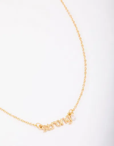Lovisa Gold Plated Strong Script Necklace In Transparent