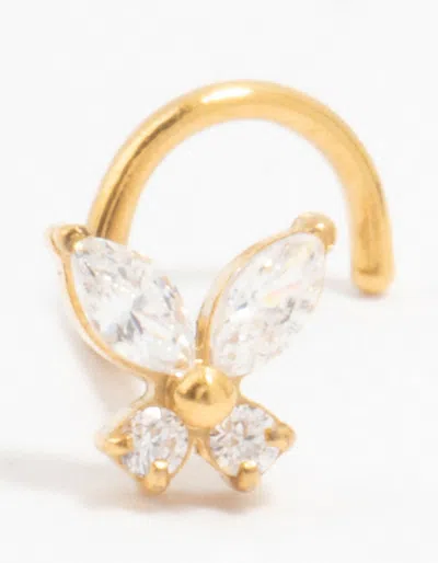 Lovisa Gold Plated Surgical Steel Butterfly Threadless Nose Stud