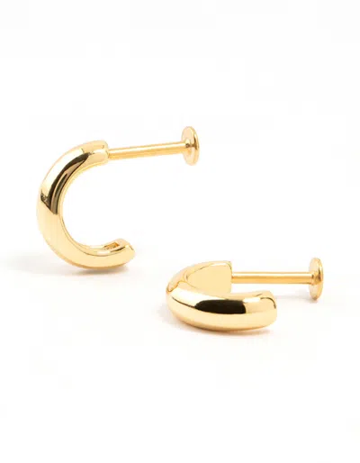 Lovisa Gold Plated Surgical Steel Chunky Hoop Flatbacks 2-pack