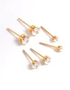 Lovisa Gold Plated Surgical Steel Cubic Zircconia Stud Earring Pack In Gold
