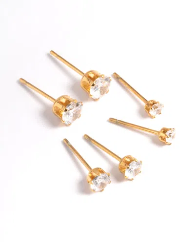 Lovisa Gold Plated Surgical Steel Cubic Zircconia Stud Earring Pack