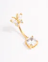 Lovisa Gold Plated Surgical Steel Cubic Zirconia Butterfly Belly Ring