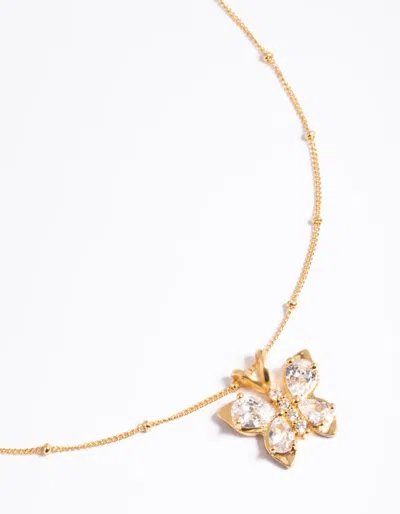 Lovisa Gold Plated Surgical Steel Cubic Zirconia Butterfly Necklace
