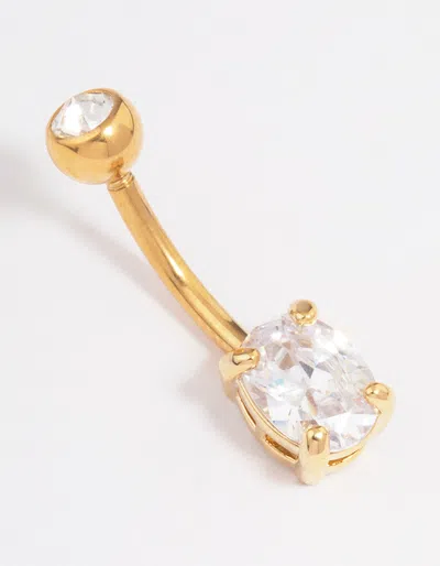 Lovisa Gold Plated Surgical Steel Cubic Zirconia Classic Claw Belly Ring