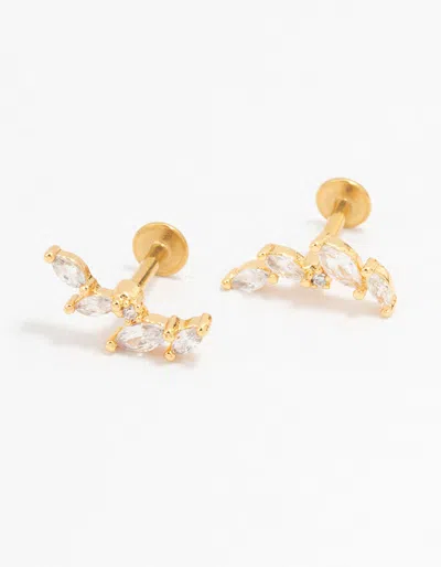 Lovisa Gold Plated Surgical Steel Cubic Zirconia Marquise Crawler Flat Back 2-pack