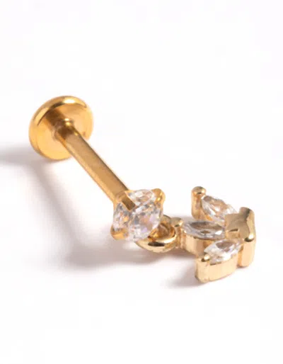 Lovisa Gold Plated Surgical Steel Cubic Zirconia Marquise Flat Back