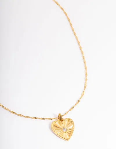 Lovisa Gold Plated Surgical Steel Diamante Heart Necklace