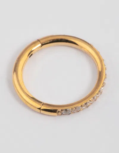 Lovisa Gold Plated Surgical Steel Fine Pave Band Clicker Ring