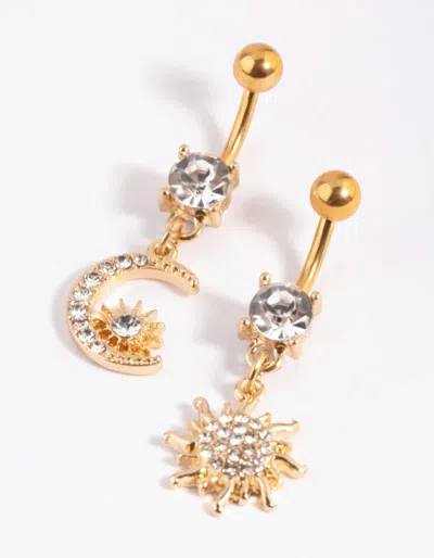 Lovisa Gold Plated Surgical Steel Moon Belly Bar Pack