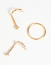 Lovisa Gold-plated Surgical Steel Nose Stud And Ring Pack In Gold