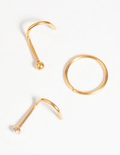 Lovisa Gold-plated Surgical Steel Nose Stud And Ring Pack