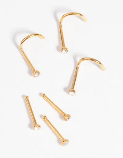 Lovisa Gold-plated Surgical Steel Nose Stud Pack