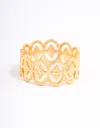 Lovisa Gold Plated Surgical Steel Oval Boho Detailed Ring In Gold