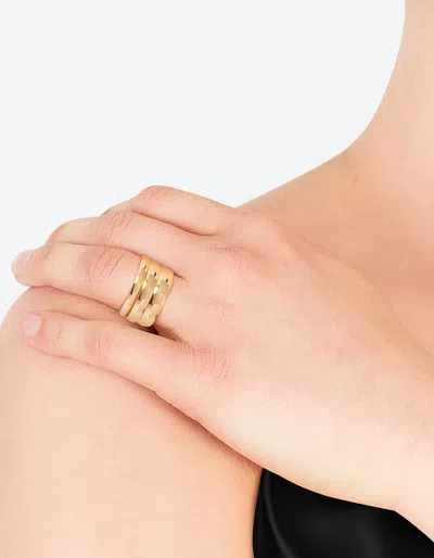 Lovisa Gold Plated Surgical Steel Plain Band Ring 3-pack