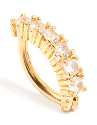 Lovisa Gold Plated Surgical Steel Round Cubic Zirconia Curved Belly Ring