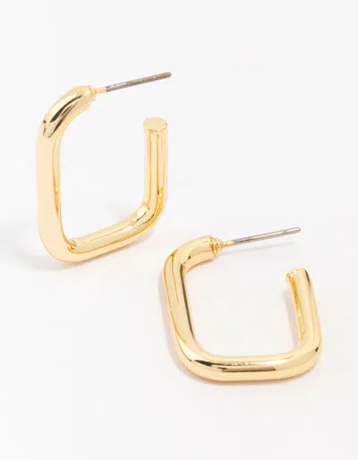 Lovisa Gold Plated Thin Rectangular Hoop Earrings