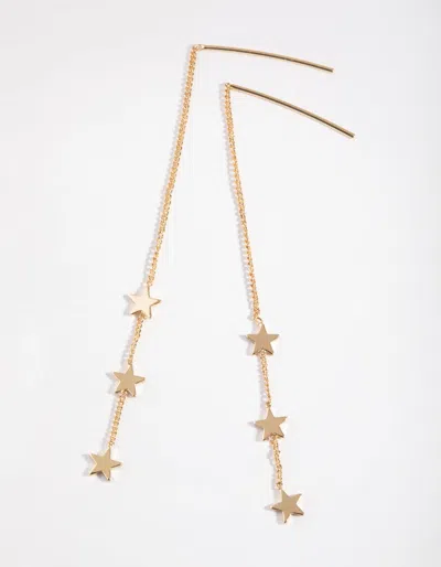 Lovisa Gold Plated Three Stars Thread Through Earrings