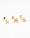 Lovisa Gold Plated Titanium Cubic Zirconia Butterfly Flat Back Pack