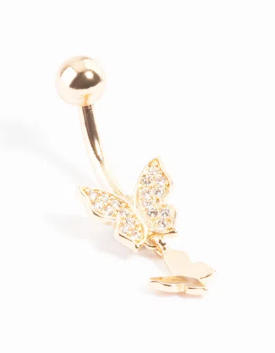Lovisa Gold Plated Titanium Double Butterfly Belly Ring