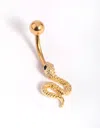Lovisa Gold Plated Titanium Snake Belly Bar In Gold