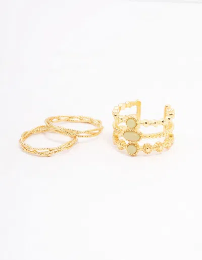 Lovisa Gold Plated Triangle Stone Woven Ring 5-pack