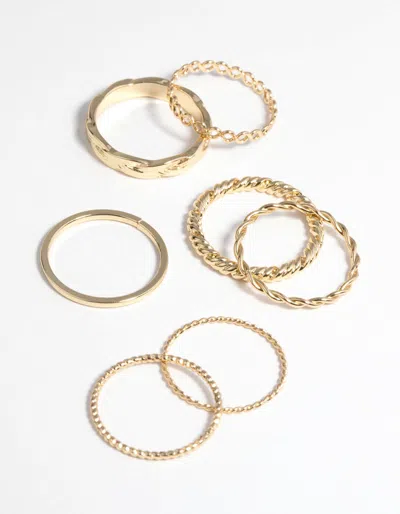Lovisa Gold Plated Twisted Band Ring Stack Pack
