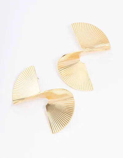 Lovisa Gold Plated Twisted Fan Statement Stud Earrings
