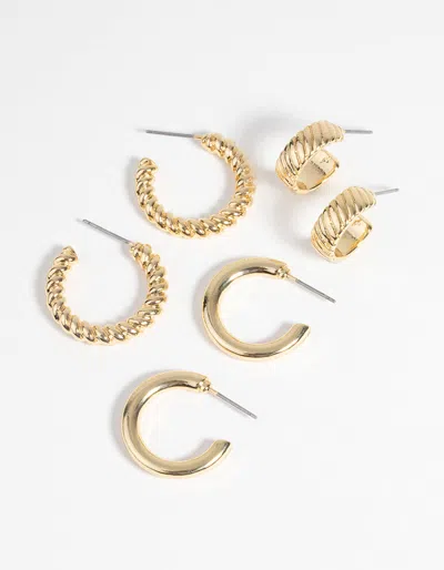 Lovisa Gold Plated Twisted Hoop Earring Pack