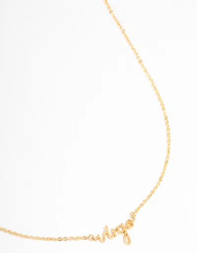 Lovisa Gold Plated Virgo Script Pendant Necklace