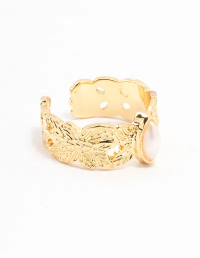 Lovisa Gold Plated Wide Leaf Band Ring