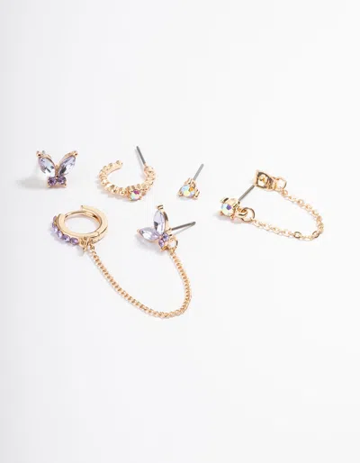 Lovisa Gold Purple Butterfly Earring Pack