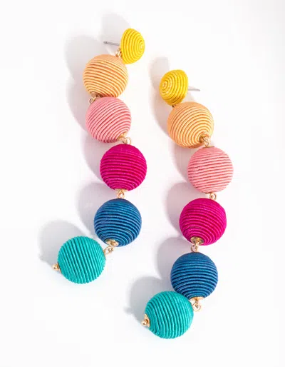 Lovisa Gold Rainbow Ball Drop Earrings In Blue