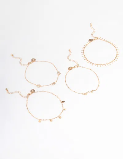 Lovisa Gold Roses Bracelet & Anklet 4-pack