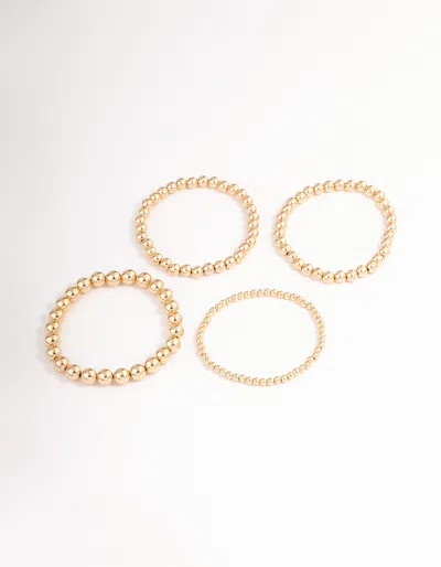 Lovisa Gold Round Ball Stretch Bracelet 4-pack