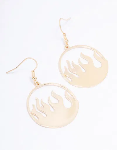 Lovisa Gold Round Flame Drop Earrings